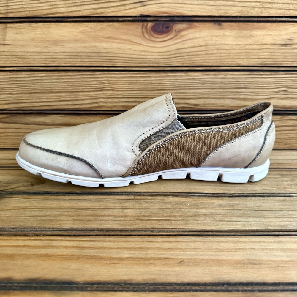 Bed Stu Coaster Mens Shoes 13 Beige Leather Moc Toe Loafers Slip On Tan Brown - Picture 7 of 10